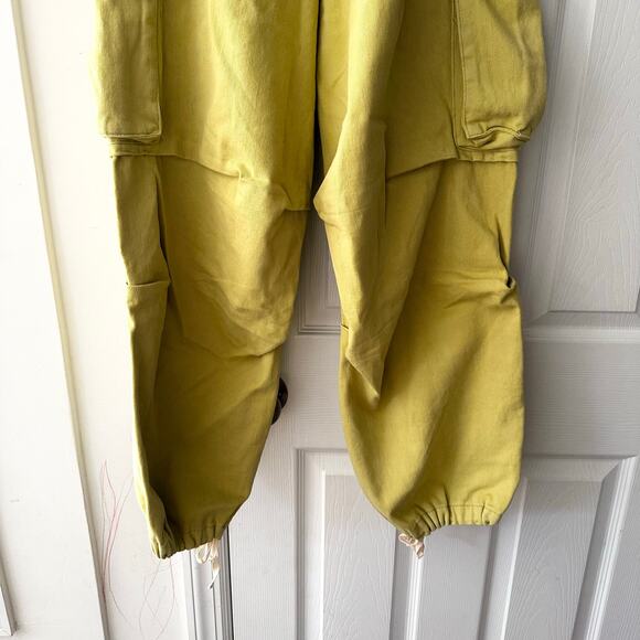 PacSun NWT Jayde Balloon Cargo Yellow Baggy Pants Waist 24 New With Canvas Belt - Picture 14 of 14